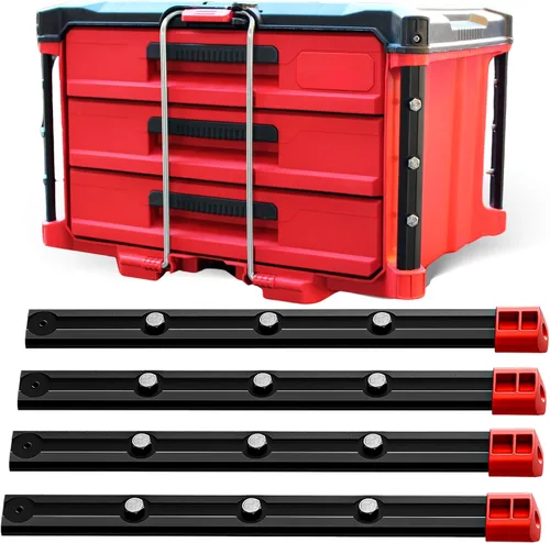 Vista 14 de Alpha Engineered Rieles de Repuesto Roscados Packout de 3.2" (81.5mm) Compatibles con Caja de Herramientas Milwaukee Packout 48-22-8424 - Rieles
