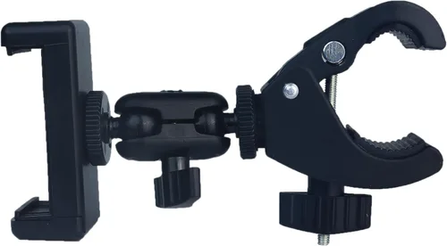 Vista 9 de Phone Holder with Clamp for Golf Cart Universal Phone Mount Holder for Bicycle, Wheelchair, Stroller Mic Stand Phone Holder