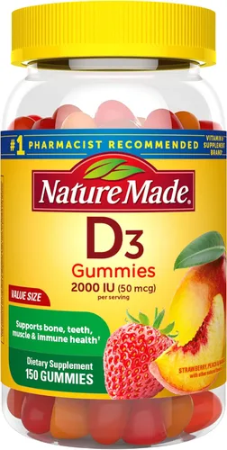 Vista 10 de Nature Made - Gomitas para adultos, vitamina D3, tamaño de valor, fresa, melocotón y mango, 2844, 1