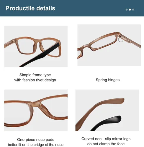 Vista 4 de BLUELESS Gafas de lectura de estilo clásico vintage para mujer y hombre