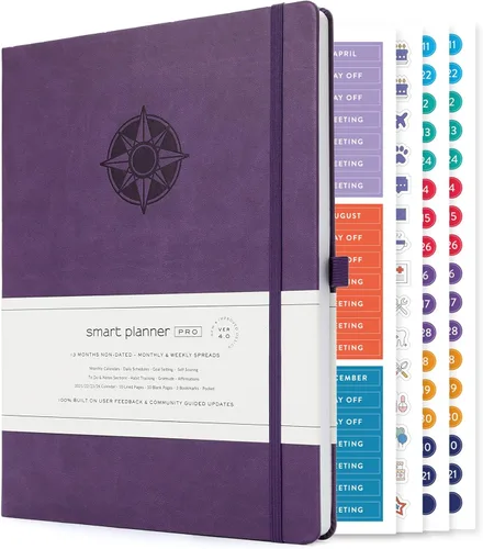 Vista 31 de Smart Planner Pro - Agenda grande de 11 x 8.5 pulgadas (A4) - Agenda diaria sin fecha - Probado y aprobado para lograr objetivos y aumentar