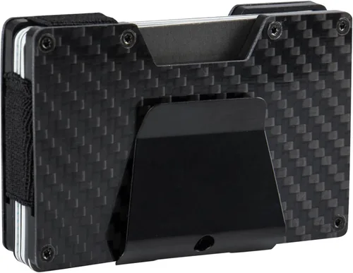 Vista 3 de Exact Fit Men's Minimalist RFID Slim Expandable Hardside Card Case Wallet with Money Clip