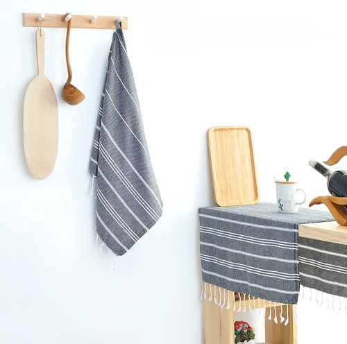 Vista 24 de Cacala Toallas de cocina 100% algodón turco, altamente absorbentes, suaves, de secado rápido, con lazo para colgar, para gimnasio, yoga, baño