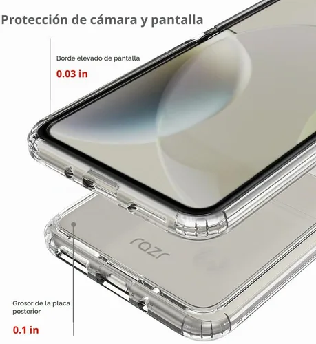 Vista 5 de Funda para Motorola Razr-2023: panel trasero transparente premium + cubierta de parachoques de TPU para Moto Razr 2023 (YKL transparente)
