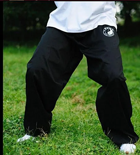 Vista 2 de ZooBoo Chenjiagou Taichi - Pantalones de linterna para practicar uniformes de Tai Chi, ropa de algodón negro, pantalones de práctica de artes