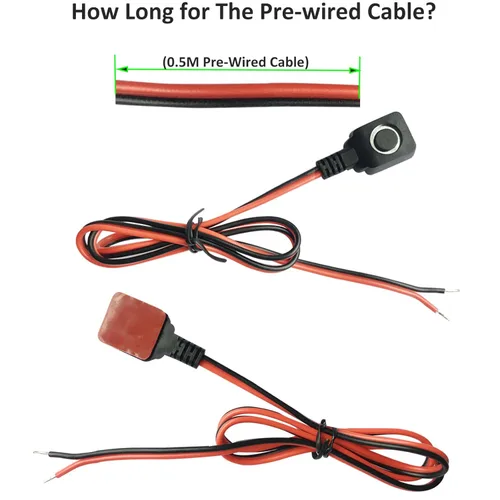 Vista 3 de Interruptor de botón momentáneo de 12 V y 24 V, cable precableado de 0,5 m y cinta de doble cara para una fácil instalación