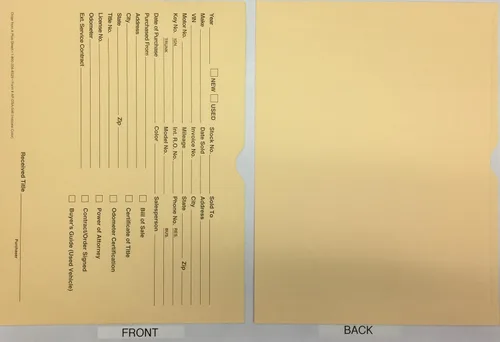 Vista 2 de A Plus Chaquetas de archivo para distribuidores de vehículos Buff 100