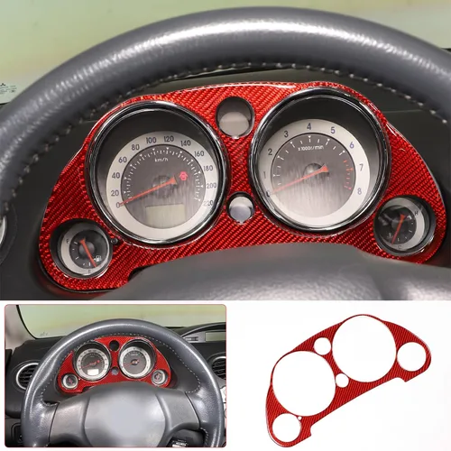Vista 9 de Cubierta de panel de salpicadero, 1 unidad compatible con Mitsubishi Eclipse 2006-2011, accesorios de ajuste de velocímetro, hecha de fibra