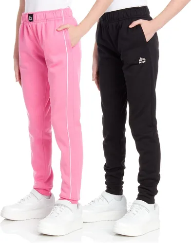 RBX Pantalones deportivos para niñas, paquete de 2 pantalones deportivos de forro polar (talla 4-16)