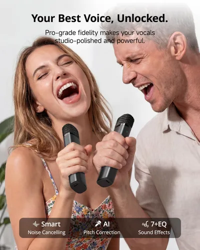 Vista 8 de Máquina de Karaoke Ikarao para Adultos, con Pantalla de Visualización de Letras, Tablet de Karaoke de 32GB, 2 Micrófonos Inalámbricos, Altavoz