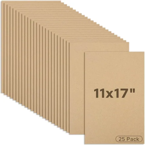 Vista 17 de Mat Board Center, paquete de 25 hojas de cartón marrón de 5 x 7 pulgadas, 1/8 de pulgada de grosor, insertos planos de cartón corrugado