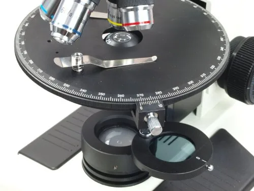 Vista 4 de OMAX Microscopio compuesto del laboratorio trinocular 40X-2000X con la etapa mecánica de la capa doble