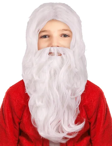 Vista 2 de Narwhal Novelties Peluca de Papá Noel para niños y barba de Papá Noel Navidad
