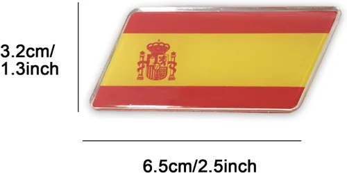 Vista 2 de Calcomanía con la bandera de España, banderas españolas, calcomanías de coche, emblema, calcomanías para parachoques, logotipo para vehículos