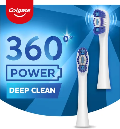 Vista 3 de Colgate Cabezales de repuesto para cepillos de dientes con batería de limpieza profunda 360, suaves, paquete de 2