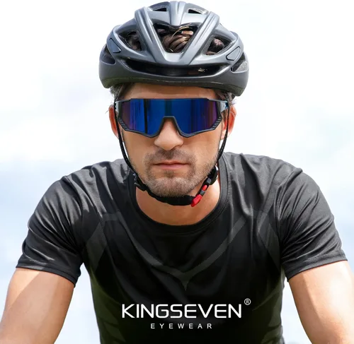Vista 3 de KINGSEVEN Gafas de sol polarizadas de ciclismo para hombre, gafas de sol deportivas MTB gafas de bicicleta UV400 protección LS910