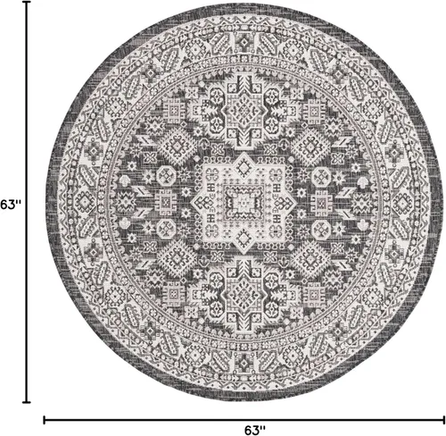 Vista 363 de Unique Loom Outdoor Aztec Collection Alfombra de área, Chalca (7 pies 10 pulgadas, cuadrada, azul/marfil)