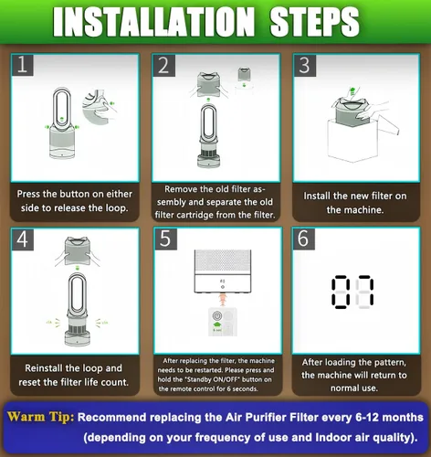 Vista 8 de Paquete de 2 filtros de repuesto para purificador de aire Dyson HP01, HP02, DP01. Comparar con la parte # 968125-03 - Compatible con Dyson Pure Hot