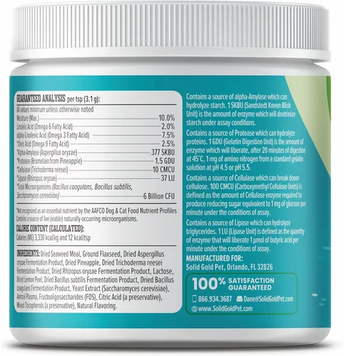 Vista 8 de Solid Gold SeaMeal Probióticos para Gatos y Probióticos para Perros para la Salud Digestiva - Suplemento Multivitamínico en Polvo de Kelp