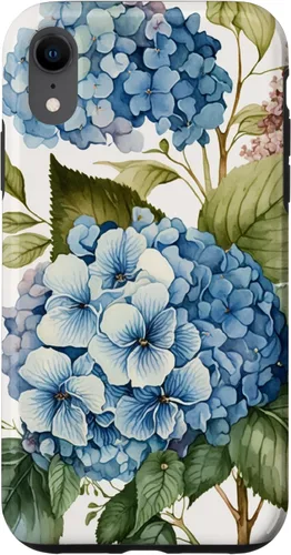 Vista 25 de Watercolour Vintage Blue Hydrangea with Flower Flower Case for iPhone 16