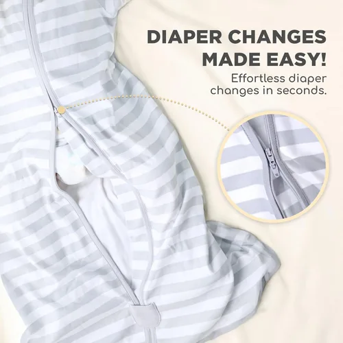 Vista 262 de Mama Cheetah Saco de dormir para bebé de 0.5 TOG, Manta portátil de algodón orgánico para bebé con cremallera bidireccional, Saco de dormir