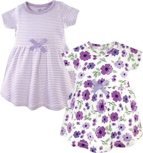 Vista 18 de Touched by Nature - Vestidos de manga corta y manga larga de algodón orgánico para niñas pequeñas, bebés y mujeres Manga larga con flores abstractas
