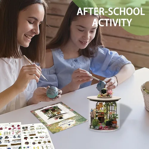 Vista 4 de Flever - Kit de casa de muñeca en miniatura para bricolaje, habitación creativa serie Botella de los Sueños, con muebles, para regalo romántico