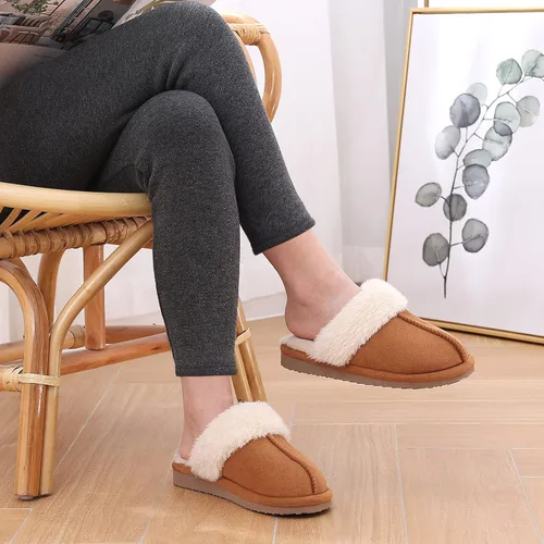 Vista 6 de Litfun Pantuflas mullidas de espuma viscoelástica para mujer, zapatos de invierno para interiores y exteriores
