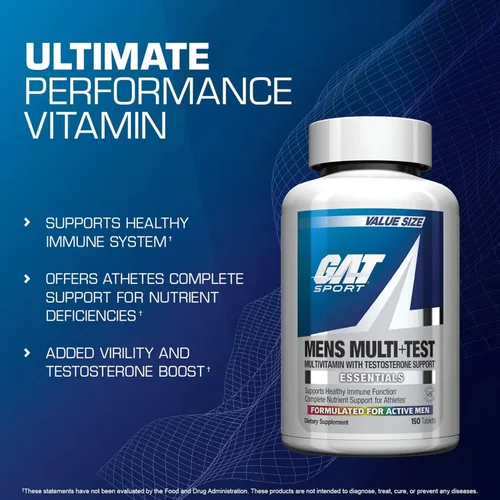Vista 8 de GAT SPORT Tabletas multivitamínicas premium para hombres Multi + Test (60 unidades)