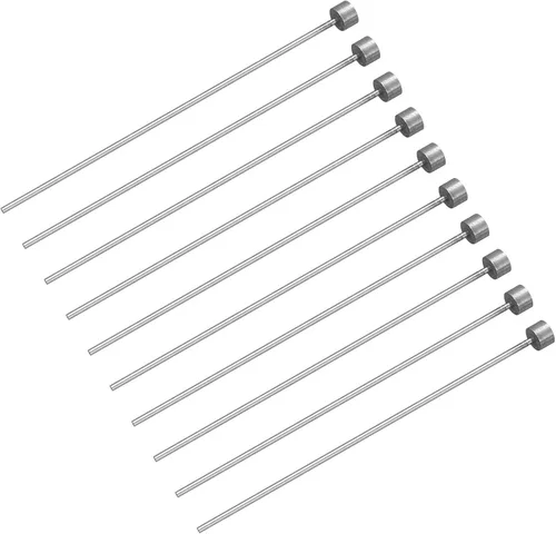 Vista 18 de uxcell 10 pines eyectores rectos, 0.039 in (0.04 pulgadas) de diámetro. SKD61 punzón de punta redonda de 3.937 in (4 pulgadas) de largo