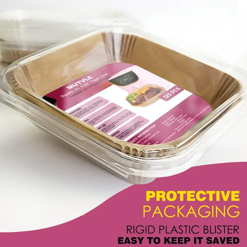 Vista 7 de Forros para freidora de aire para freidora de aire rosa, forros de papel desechables para freidora de aire Paris Hilton, freidora de aire blanca