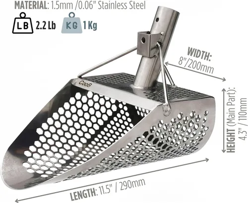 Vista 3 de CooB - Pala de arena para detección de metales, herramienta de detección de metal de acero inoxidable Gran colección de 15 modelos.