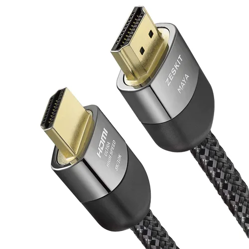 Zeskit Cable HDMI certificado 2.1 8K 48Gbps 4K120Hz compatible con barra de sonido eARC HDR10 VRR Dolby Vision Atmos HDCP 2.2 y 2.3 Gaming PS5 Xbox