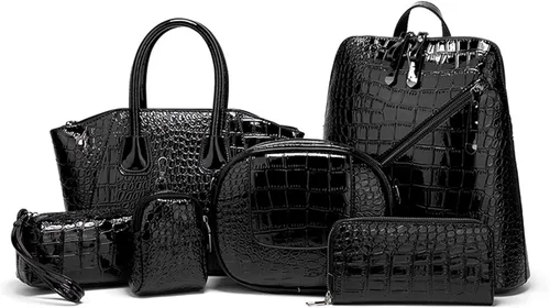 Sweetovo Bolsos y monederos de cuero para mujer, bolsa de mano, mochila, bolsas de hombro, carteras, juego de 6 piezas