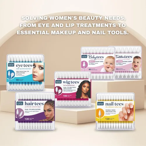 Vista 8 de Fran Wilson Puntas de algodón para uñas, 120 unidades (paquete de 3), la herramienta definitiva para uñas, hisopos multiusos de doble cara