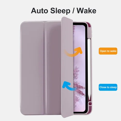 Vista 6 de Funda para iPad Air de 11 pulgadas 20242025, iPad Air de 54 generación 20222020 con soporte para lápices, funda inteligente delgada con carcasa