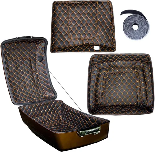 Vista 22 de Moto Onfire Tour Pack - Insertos de alfombra aptos para maletero de equipaje Harley/AB Tour Pack (beige, paquete Razor Tour)