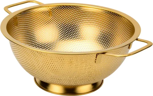 Snailhouse Colador de acero inoxidable de 3 cuartos de galón para pasta, arroz, alimentos, colador metálico con asas y base autodrenante para