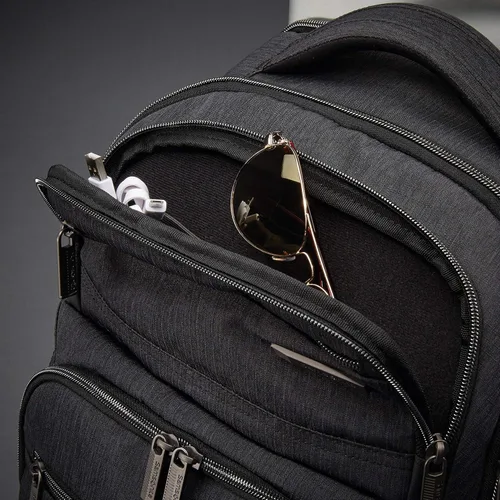 Vista 5 de Samsonite Modern Utility Double Shot mochila para laptop, Gris carbón jaspeado, Tamaño único