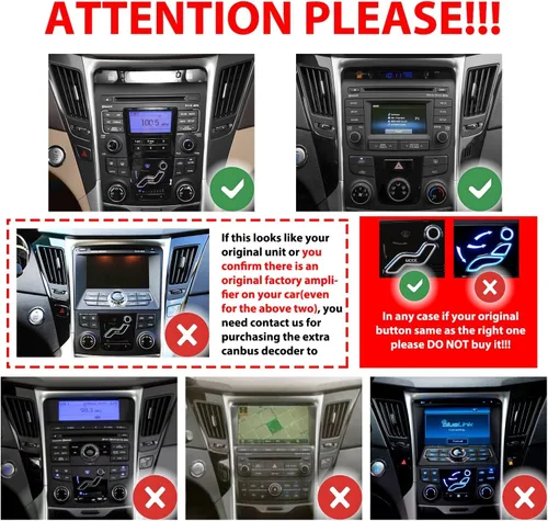 Vista 2 de para Hyundai Sonata 2011-2014 CarPlay Android Auto Autoradio Navegación del coche Estéreo GPS Radio 9 "IPS Pantalla táctil Headunit Tablet si