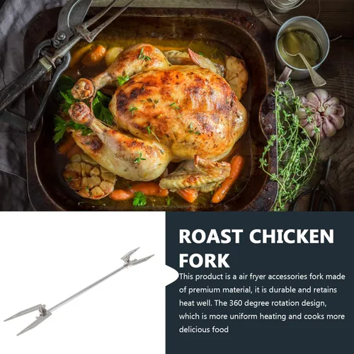Vista 6 de DOITOOL Accesorios de horquilla para freidora de aire, tenedor giratorio de acero inoxidable para cesta de parrilla de cocina, repuesto de cesta