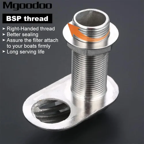 Vista 3 de Mgoodoo 1 colador de entrada de barco marino de acero inoxidable 316 a través del casco de entrada de 1 pulgada