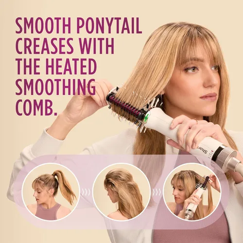 Vista 7 de Shark HT202 SmoothStyle - Peine térmico + cepillo secador, modo dual, para todo tipo de cabello, seda
