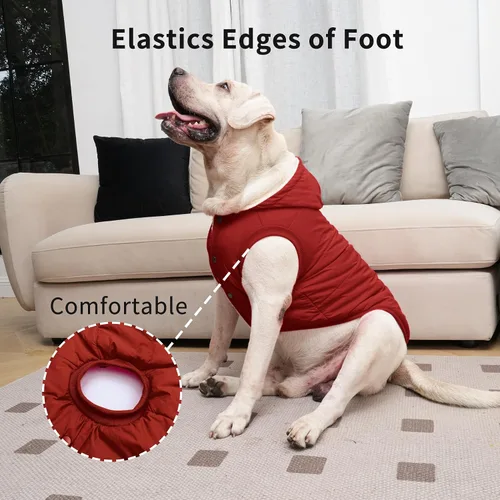 Vista 31 de Vecomfy Sudadera con capucha para perro extra cálida con forro polar en invierno para perros medianos, abrigo para mascotas con capucha, azul