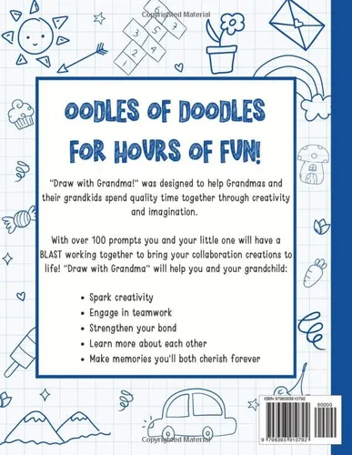 Vista 2 de Draw with Grandma A Two-Person Doodle Book, Drawing Book with Prompts, Perfect for Grandma and Kids Ages 5-8