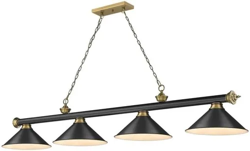 Vista 10 de Z-Lite 2306-4MB-MB15 Cordon Billar Colgante, 4 luces 240 vatios totales, negro mate