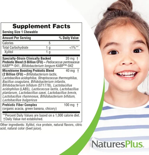 Vista 4 de NaturesPlus Animal Parade Probiótico, bayas mixtas - 30 masticables - Suplemento de digestión para niños - Apoya la salud intestinal y la función