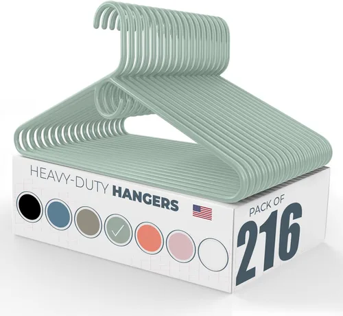 Vista 112 de Neaties Paquete de 6 perchas de ropa resistentes, fabricadas en los Estados Unidos, perchas de plástico de capacidad de 8 libras para ropa