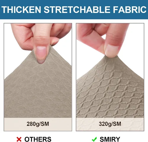 Vista 4 de Smiry Juego de 4 fundas de asiento impermeables para sillas de comedor, tela jacquard elástica, extraíble y lavable, fundas protectoras de asiento