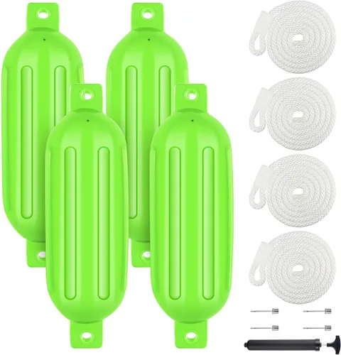 Vista 61 de Juego de 4 guardabarros para barco de 4.5/5.5/6.5/8.5/10/16 pulgadas, parachoques de vinilo con ojos gemelos acanalados, parachoques para barco